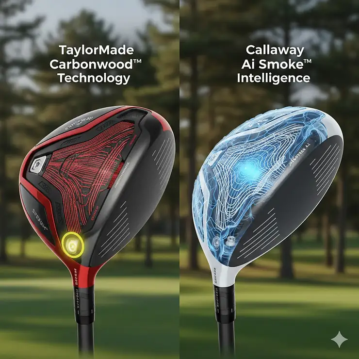 Best golf drivers 2024 Canada comparison featuring TaylorMade Stealth, Callaway Rogue, and Titleist TSR on a Canadian golf course. TaylorMade drivers Canada