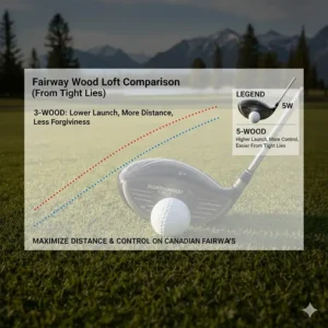 Data chart comparing 3-wood and 5-wood loft trajectories to find the best fairway wood for tight lies and maximum control.
