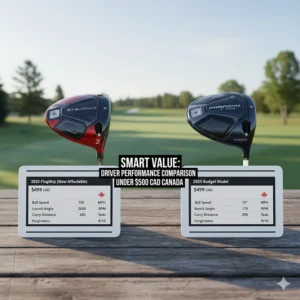 Comparison chart showing how a driver under 500 CAD Canada performs against expensive new 2025 models.