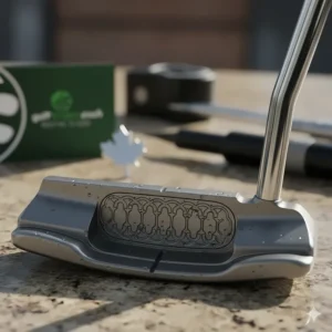 Close-up of the 2026 Scotty Cameron SCS face insert and chain-link milling for the softest sound and feel.