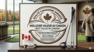 Bilingual Canadian quality seal for cheap golf clubs under 200 dollars—Meilleure valeur au Canada pour l'équipement de golf.