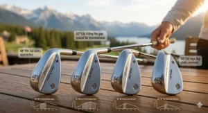 Illustration of wedge loft gapping to help intermediate players navigate the short game on lush Canadian fairways.