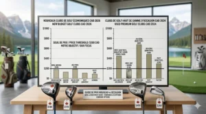 Price comparison graph of new budget golf clubs vs. used premium clubs for sale in Canada under the 200 dollar mark.