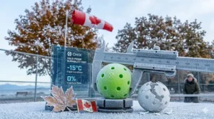 Illustration showing the crack-resistant material of control balls, built to withstand the Canadian spring and autumn chill.