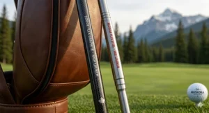 Alt text for image 2: Photorealistic close-up of graphite vs. steel shafts; senior flex graphite clubs for slow swing speed in Canada.