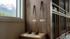 Guide for oversized grips often required by tall players (6'3") with larger hands; guide des tailles de poignées de golf.