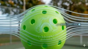 Macro view of the textured surface on control balls for windy conditions, providing better paddle grip in cool Canadian air.
