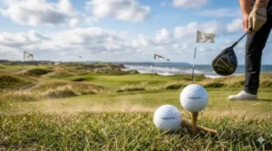 Professional tour level golf balls designed for stable flight in the challenging winds of Prince Edward Island links.