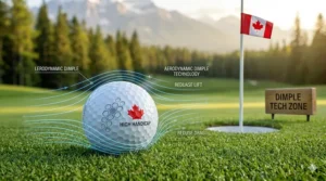 A visual comparison of ball flight paths showing how distance balls help high handicappers achieve straighter, longer shots.