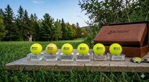 Personalized yellow golf balls for corporate events and Canadian tournaments.