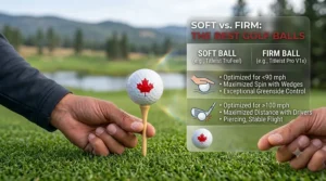 Golf ball comparison chart matching player skill levels with optimal ball types.