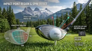 Launch monitor dashboard displaying key golf ball spin rate metrics.