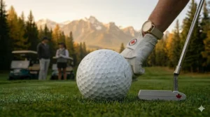 Close-up of matte golf ball surface showing durability after a round.