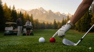 Tracking matte golf balls during low-light conditions on a Canadian autumn day.
