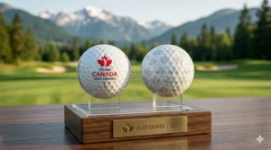Retail packaging for official Team Canada golf balls / Balles de golf Équipe Canada officielles.