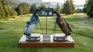 Diagram showing weight difference between stand bag and carry bag models.