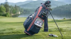 Stylish women's golf stand bag equipped with an insulated cooler pocket, perfect for recreational play at local Canadian courses.