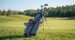 A versatile women's golf stand bag fully loaded with clubs, ready for a weekend golf outing in Canada.