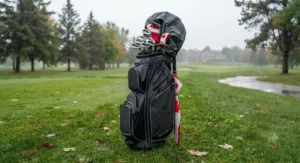 A waterproof 14-way golf bag with sealed zippers, protecting your clubs during unexpected rainy rounds in Canada.
