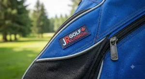 Junior golf bags for teenagers showing spacious storage pockets for golf balls and tees.